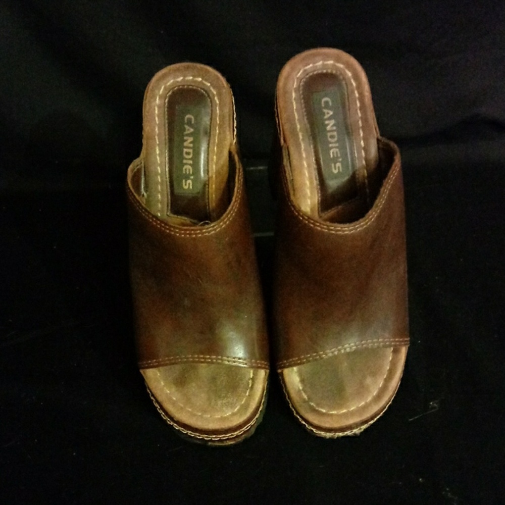 Vintage Candie's wooden clogs